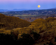 Moon rise over canyon lands